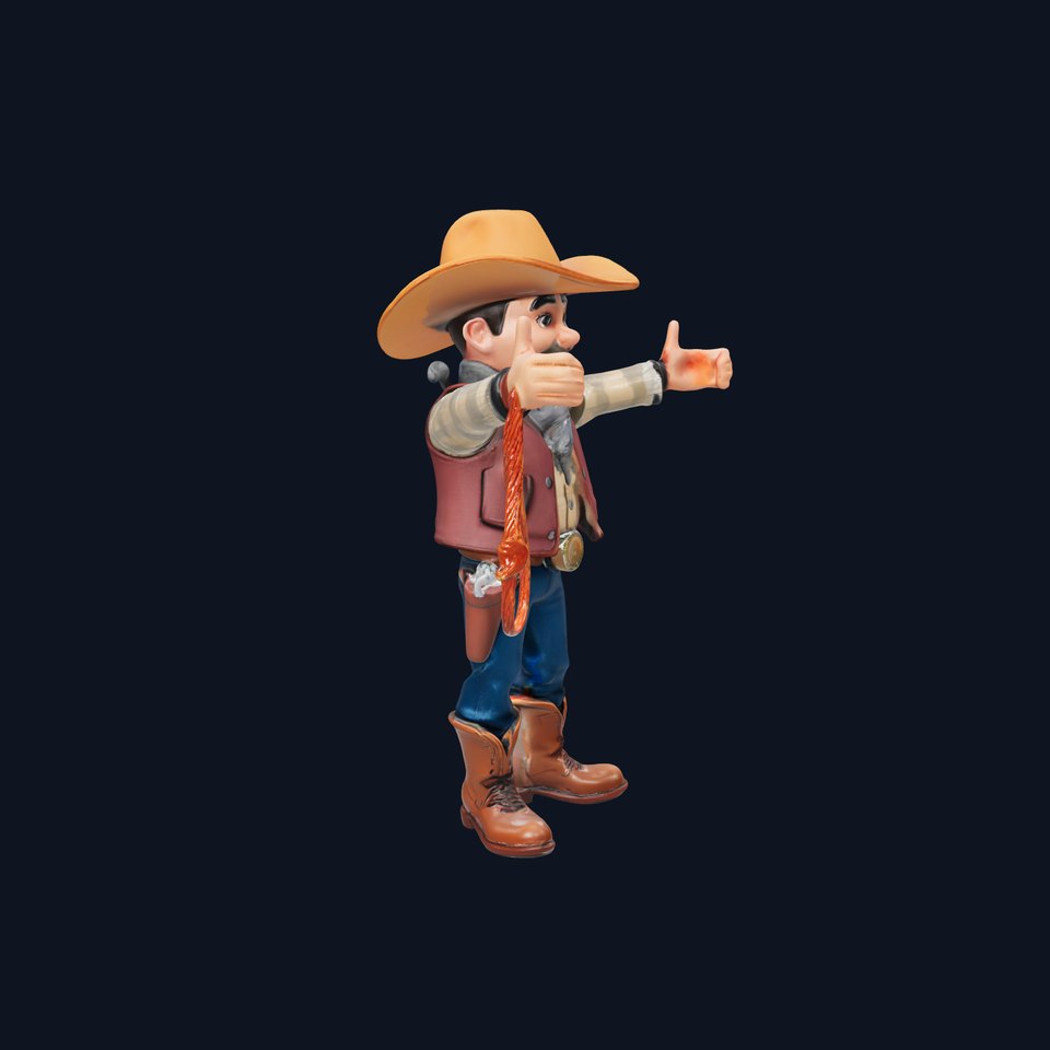 Cowboy Character Rigged and Animated with Western Outfit and Accessories